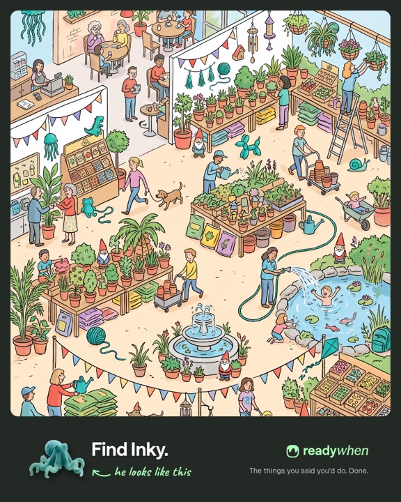 Find Inky: a garden centre